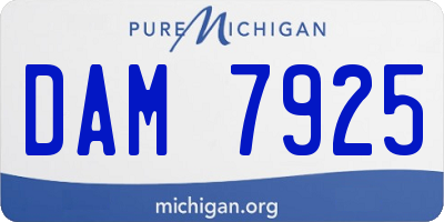 MI license plate DAM7925