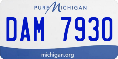 MI license plate DAM7930