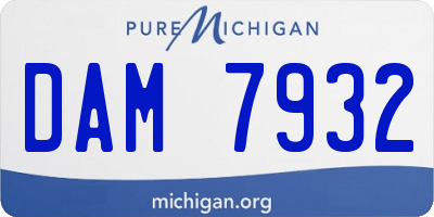 MI license plate DAM7932