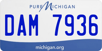 MI license plate DAM7936