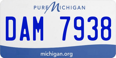 MI license plate DAM7938