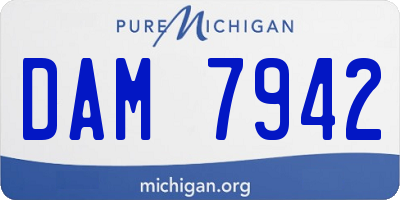 MI license plate DAM7942