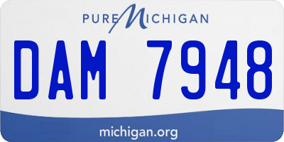 MI license plate DAM7948