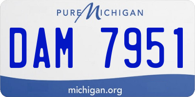 MI license plate DAM7951