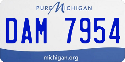 MI license plate DAM7954