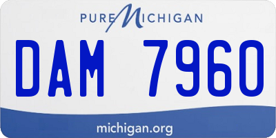 MI license plate DAM7960