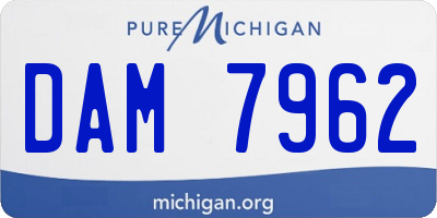 MI license plate DAM7962