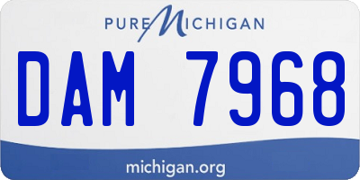 MI license plate DAM7968