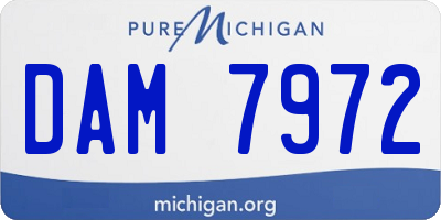 MI license plate DAM7972