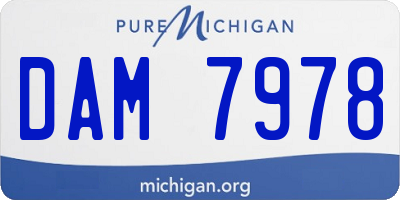 MI license plate DAM7978