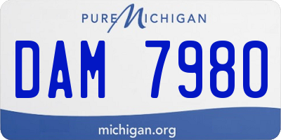 MI license plate DAM7980