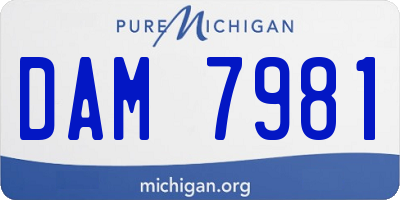 MI license plate DAM7981