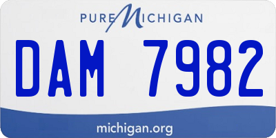MI license plate DAM7982