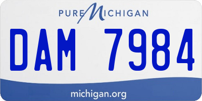 MI license plate DAM7984