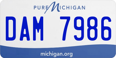 MI license plate DAM7986