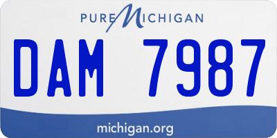 MI license plate DAM7987