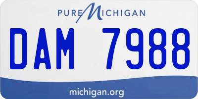 MI license plate DAM7988