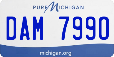 MI license plate DAM7990