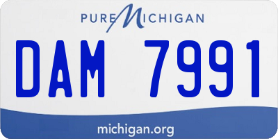 MI license plate DAM7991