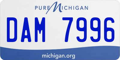 MI license plate DAM7996