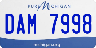 MI license plate DAM7998