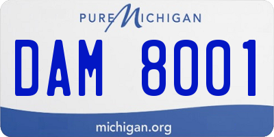 MI license plate DAM8001