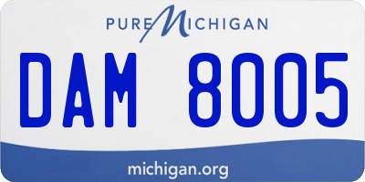MI license plate DAM8005