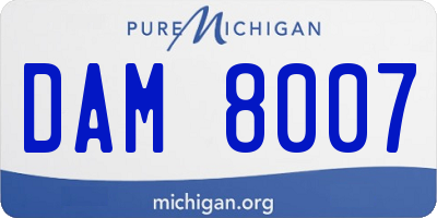 MI license plate DAM8007