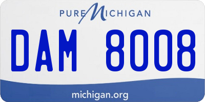 MI license plate DAM8008