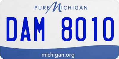 MI license plate DAM8010
