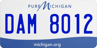 MI license plate DAM8012
