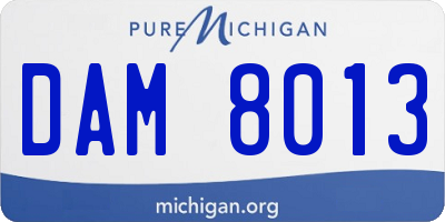 MI license plate DAM8013