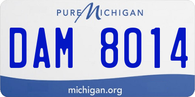 MI license plate DAM8014