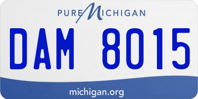 MI license plate DAM8015