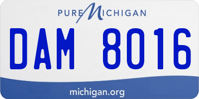 MI license plate DAM8016