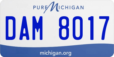 MI license plate DAM8017