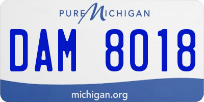 MI license plate DAM8018