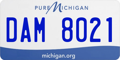 MI license plate DAM8021
