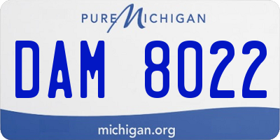 MI license plate DAM8022