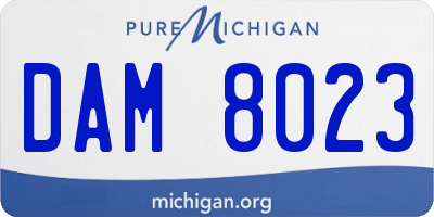 MI license plate DAM8023