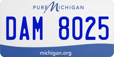MI license plate DAM8025