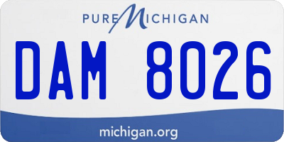 MI license plate DAM8026
