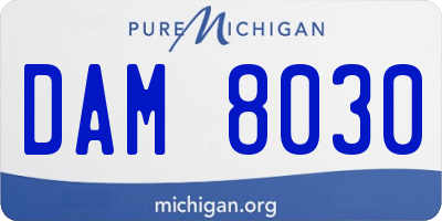 MI license plate DAM8030