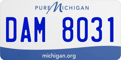 MI license plate DAM8031