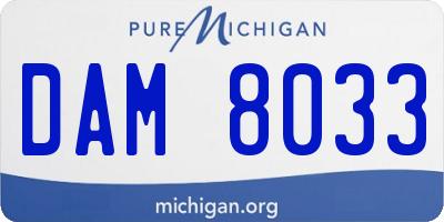 MI license plate DAM8033