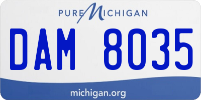 MI license plate DAM8035