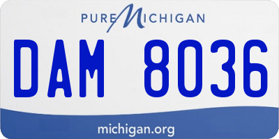 MI license plate DAM8036