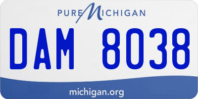 MI license plate DAM8038