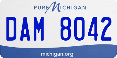 MI license plate DAM8042