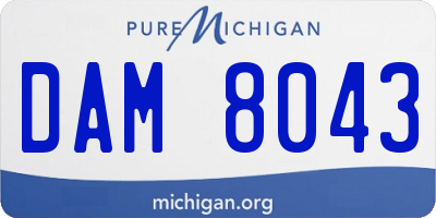 MI license plate DAM8043